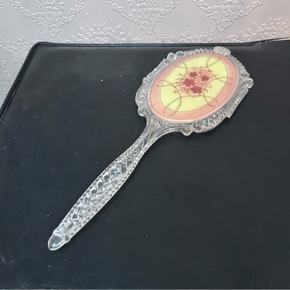 Vintage Other - Vintage Art Nouveau Clear Acrylic Hand Mirror